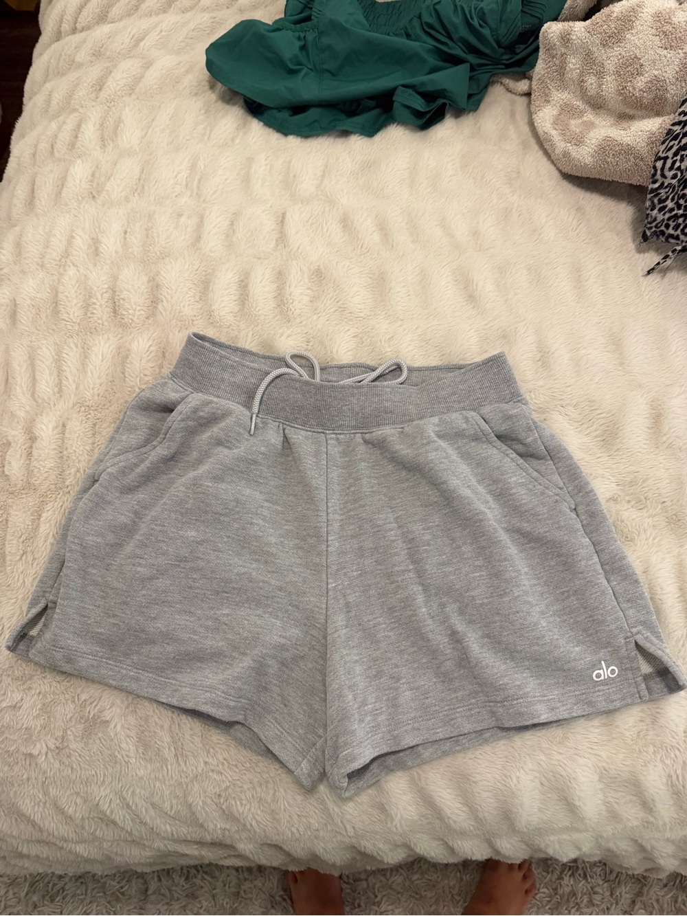 ALO Yoga Gray High-Rise Athletic Lounge Shorts